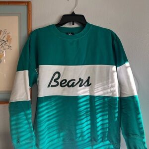 Men's Teal and White Crewneck Sweater